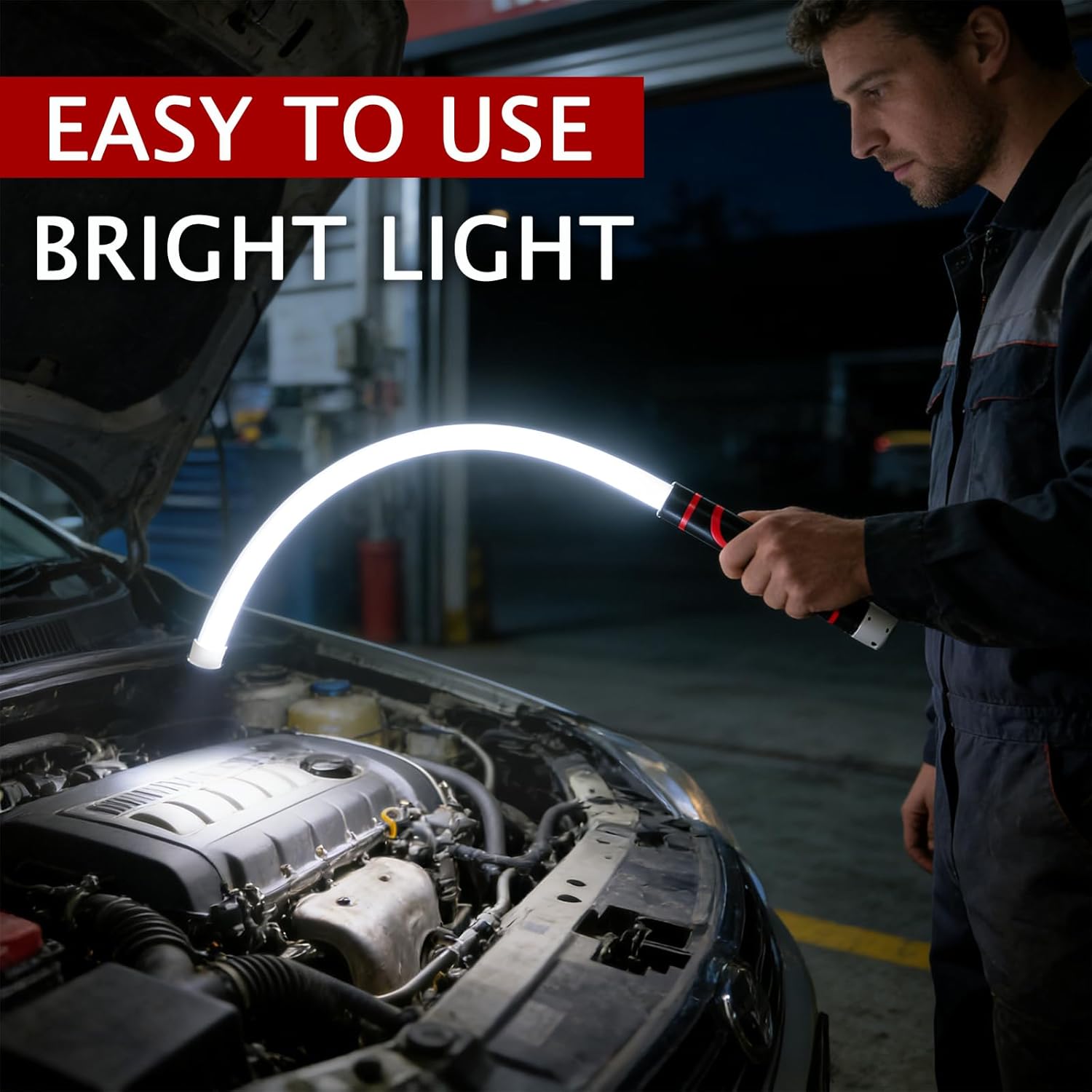 30" Flexible Bend LED Inspection Light - USB Charging, Adjustable, 3 Brightness Settings, Lightweight Handy Tool for Vehicle Repair, Confined Space Checks, Garden Decor 30" Flexible Bend LED Inspection Light - USB Charging, Adjustable, 3 Brightness Settings, Lightweight Handy Tool for Vehicle Repair, Confined Space Checks, Garden Decor