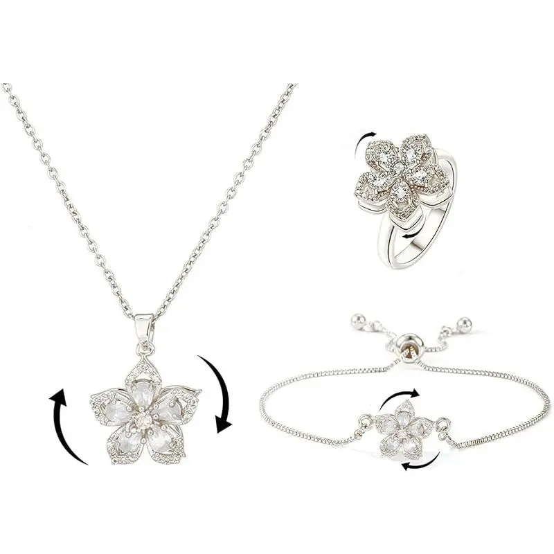 silver white three-piece set