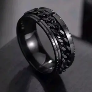 Rotating Gift Fidget Spinner Steel Titanium Ring Anti-anxiety Rings for Women Men Unique Design Stress Relief