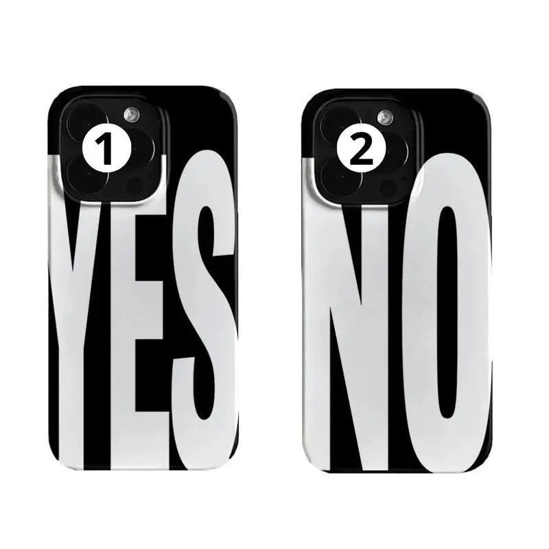 Fashion Yes No Phone Case Trendy Minimalist Design Phone Case Protection, Shockproof For IPhone 17-12, Pro Max, Pro Plus, and Samsung S25 24 23 Safety Case