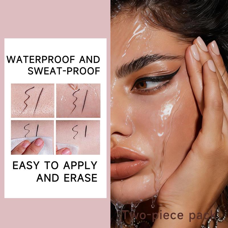 2-Pack Waterproof Liquid Eyeliner (Black + Brown) Fine tip for long-lasting wear Velvety matte finish All-day smudge-proof, transfer-resistant formula