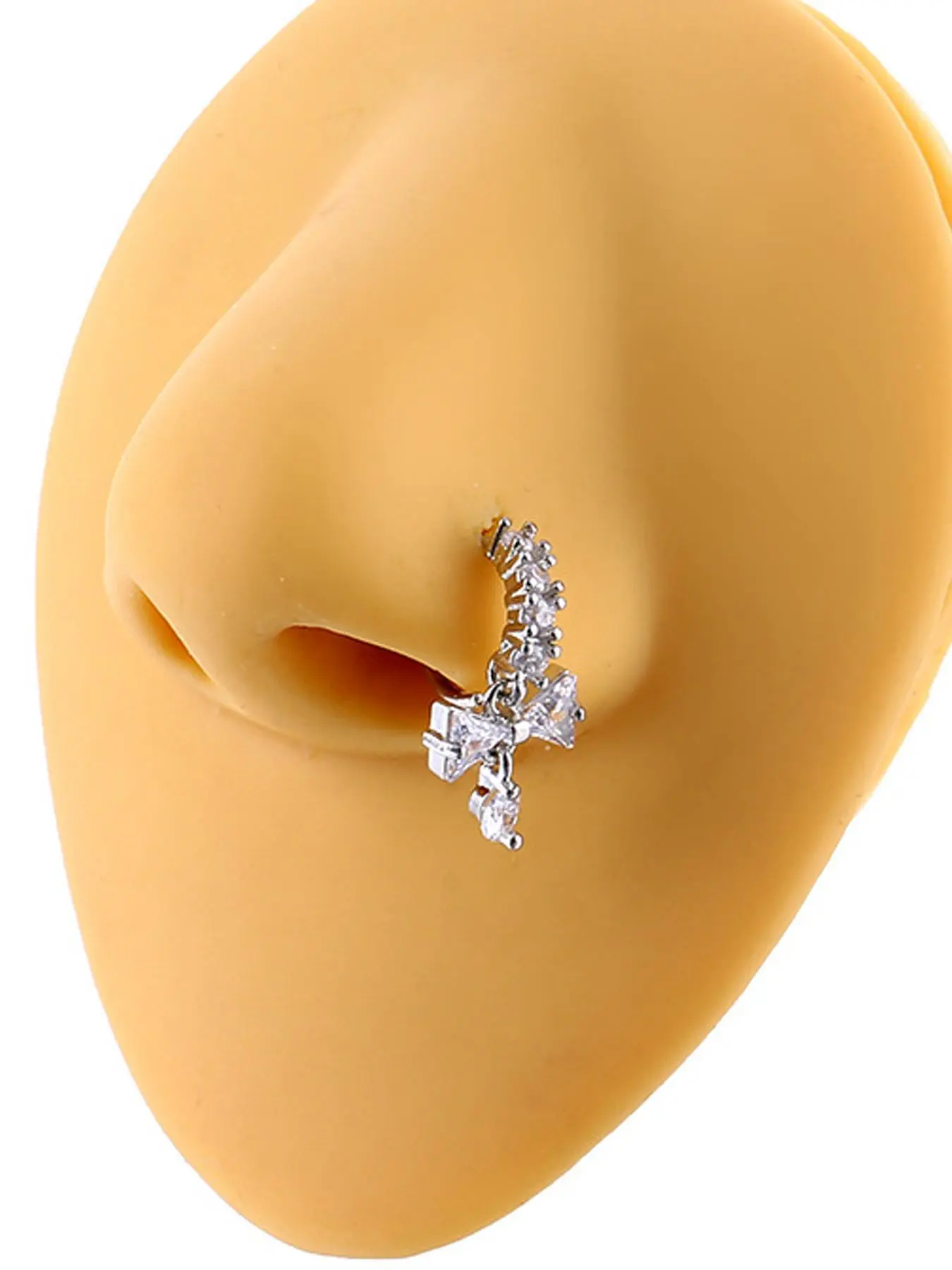 Cute Dangle Nose Rings Hoop for Women, Spiral Nose Ring, Stainless Steel Nose Piercing Jewelry, CZ Cartilage Earring Helix Piercing, Helix Pierced Ring 20gauge 18gauge 10mm, Body Piercing Jewelry