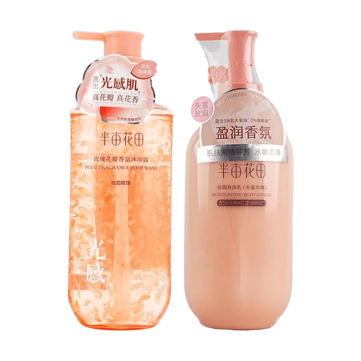 Little Dream Garden Rose Scented Lotion & Body Wash Set - Moisturizing & Gentle Skincare Combo for Adults & Kids