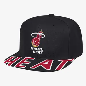 MENS MITCHELL & NESS NBA SWINGMAN POP SNAPBACK HWC HEAT - BLACK