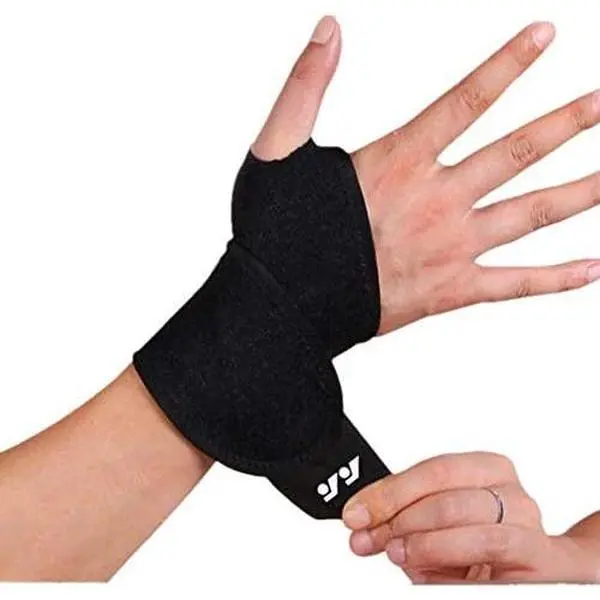 Breathable Neoprene Wrist Brace with Thumb Loops, Adjustable & Secure Wraps for Strong Support - For Weightlifting, Jumpers & Sports, Unisex, One-Size-Fits-All