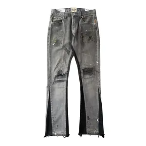 Men's Gallery Department LA Workshop Black Flared-Cut Denim Jeans - Multi-Size Menswear Pants with Functional Pockets