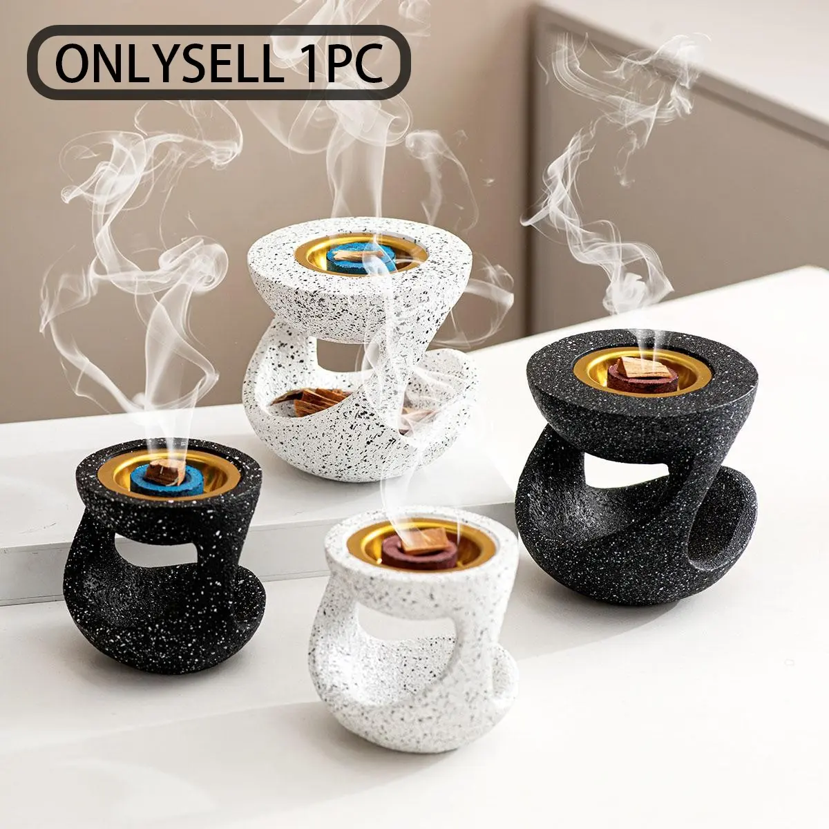 Creative Design Resin Incense Burner, Incense Holders, Simple Style Ramadan Decoration, Restaurant Living Room Festive Decor, Holiday Gift, Fragrance Scented Incense, Home Fragrances