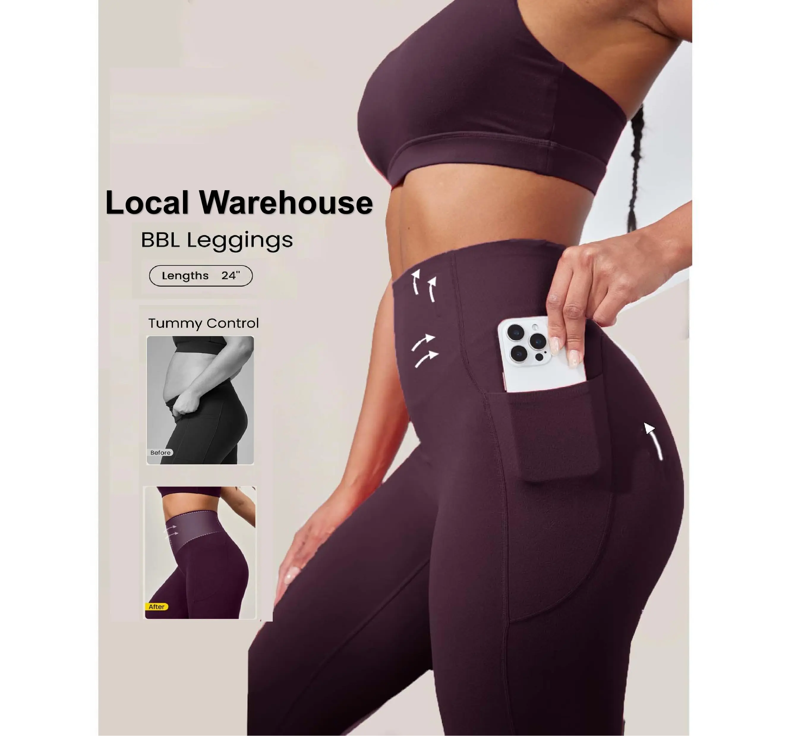 GLOWMODE 24'' BBL CoreHold Tight Fit Boning Tummy Control FeatherFit-Sculpt Leggings with Side Pockets TikTokShopBlackFriday GLOWMODE 24'' BBL CoreHold Tight Fit Boning Tummy Control FeatherFit-Sculpt Leggings with Side Pockets TikTokShopBlackFriday