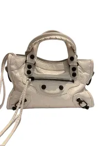 Pre-owned Balenciga Leather Shoulder Bags Balenciaga IB26040038 White Le City