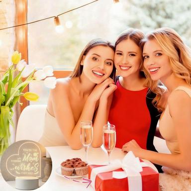 You're The Mom Everyone Wishes They Had Heart Shaped 2D Acrylic LED Night Light, Warm White USB Powered Bedside Desk Lamp, Best Mother's Day Birthday Gift for Mom, Bedroom Living Room Home Decor Nightlight