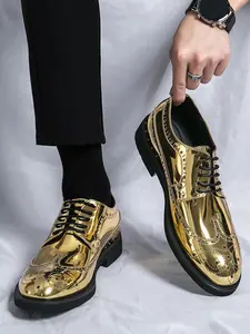 Men's Business Formal Lace Up Dress Shoes, Fashionable Vintage Pointed Toe Shoes for Party, Daily Clothing Decor for Men