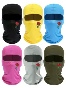 Rose Print Balaclava Ski Mask and Motorcycle Scarf for Men and Women, Sporty Summer Neck Gaiter, Fitted Woven Fabric Style