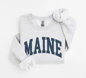 (Sale Off Up To 50%) Maine Sweatshirt, East Coast Pullover, Vintage Aesthetic, Trendy Travel Destination Gift, Unisex Crewneck Sweatshirt