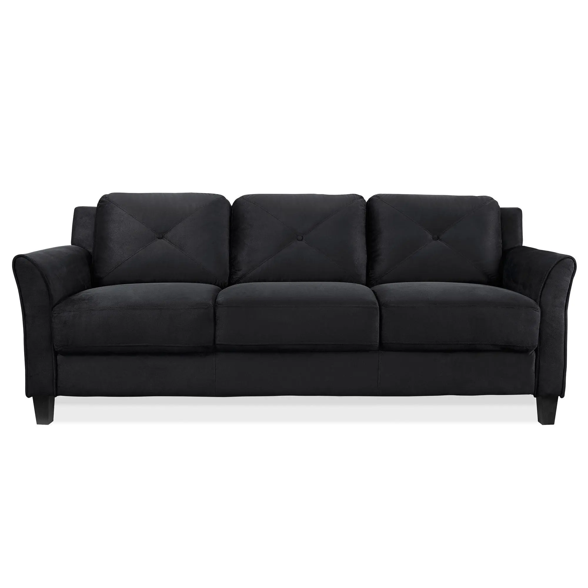Lukaa Sofa Upholstered Microfiber Curved Arms
