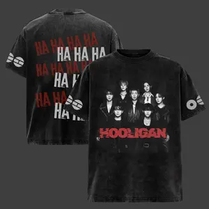 Hooligan Graphic 2-side Tee, Hooligan Jin Tee, Dark Streetwear Shirt, Wash T-shirt Unisex Cotton, Kpop Inspired Rebel Aesthetic
