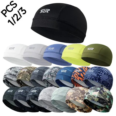 1/2/3-Pack Sun Protection Helmet Liner Cap, Quick-Dry Breathable Skull Cap for Cycling & Hair Protection