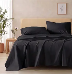 4-Piece Bed Sheet Set - Hotel-Luxury Super Silky Soft Microfiber Bedding, 16'' Deep Pockets, Cooling, Breathable, Wrinkle-Resistant, Fade-Resistant, Secure Fit, Reversible, Ideal for Father's Day Gifting