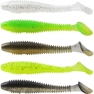 50/40/30Pcs Paddle Tail Swim Baits Lures Fishing Soft Plastic Lure Kit for Bass Trout Walleye Crappie 5.5cm 6.5cm 7.5cm