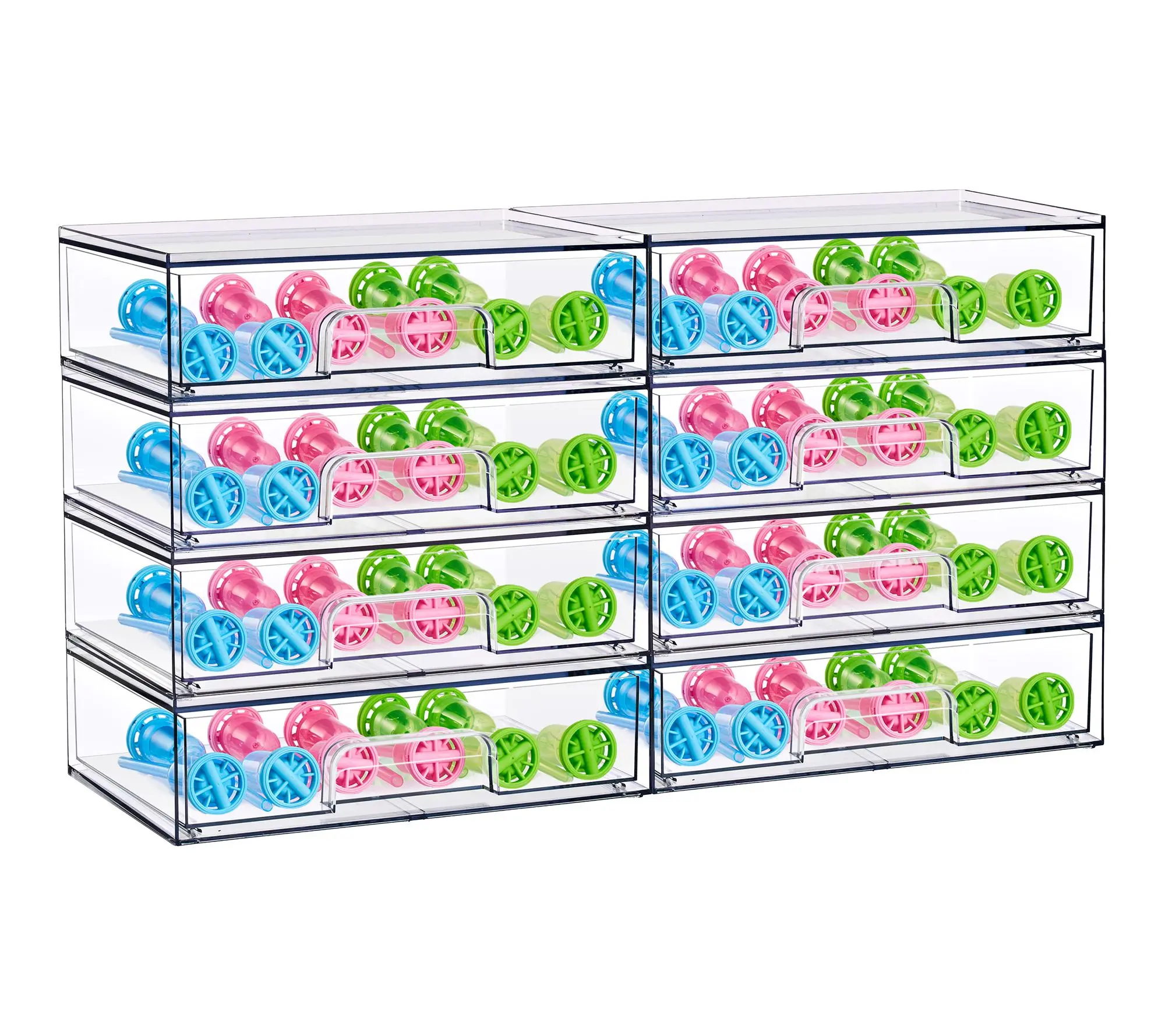 Sorbus Stackable Acrylic Storage Drawers Clear Wide - 8 Pack