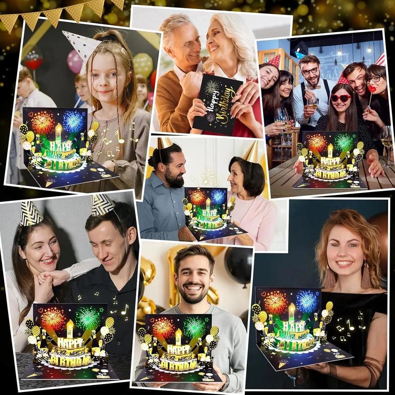DIY Age Birthday Cards, 3D Pop-Up Firework Birthday Cards with Music & LED Lights, Happy Birthday Gifts for Mom, Women, Men, Kids, Dad, Father, Wife DIY Age Birthday Cards, 3D Pop-Up Firework Birthday Cards with Music & LED Lights, Happy Birthday Gifts for Mom, Women, Men, Kids, Dad, Father, Wife
