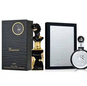 Lattafa Fakhar Men Eau de Parfum 100ml His Confession Eau de Parfum 100ml – Long Lasting Arabian Fragrance Bundle for Men, Fresh Aromatic & Warm Woody Cologne Set, Luxury Gift Set