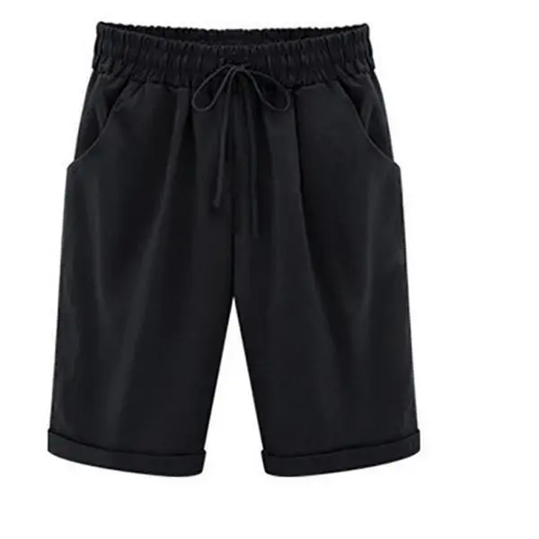 Women's Casual Vacation Loose Cotton Shorts with Pockets