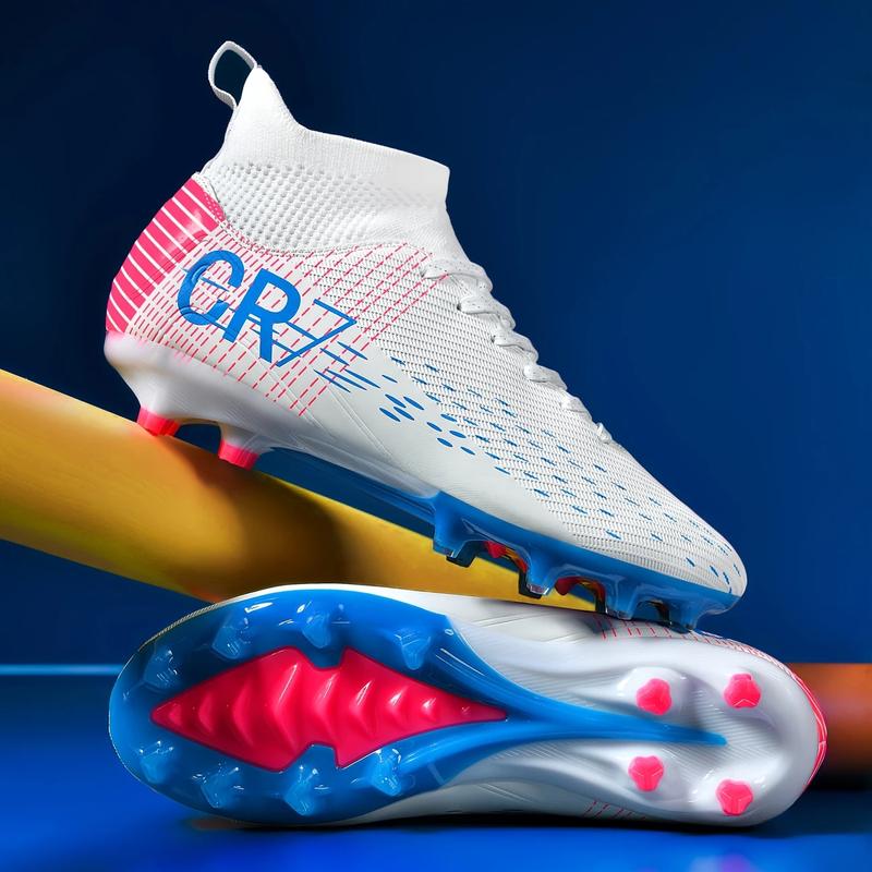 Men's High Top Turf Football Boots, Professional Outdoor Anti-skid Breathable Lace Up TF Soccer Cleats For Summer Rainy Day Training Outdoor Competition soccer shoes soccer boots shoes soccer