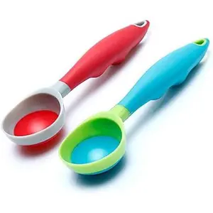 Ice Cream Scoop, 2 count Nonstick Anti-Freeze  grade PPR + rubber Ice Cream Scooper with the Hung Hole Design, Comfortable Handle, Dishwasher Safe,Ice Cream Scoops,