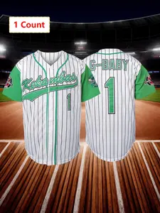 Men's Letter & Number Embroidery Baseball Jersey, Casual Breathable Comfortable Baseball Top for Training & Competition, Baseball & Softball Clothing for All Seasons