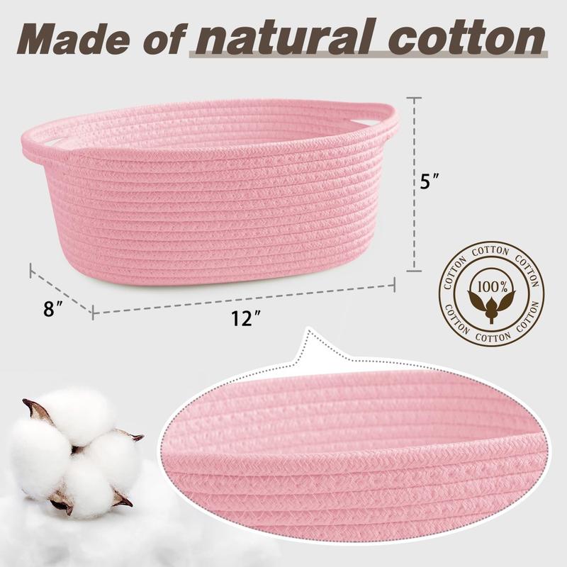 Woven Basket with Gift Basket Set,christmas Rope Baskets,christmas Gifts for Bathroom Decor Set,Small Woven Gift Basket with Handles,Boho Rope Woven Gift Basket for Bathroom&house Organizers Shelf Cotton