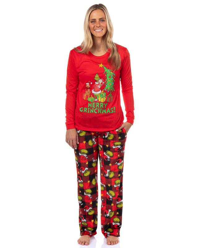 Dr. Seuss The Grinch Pajamas Buffalo Plaid Holiday Matching Family Sleepwear