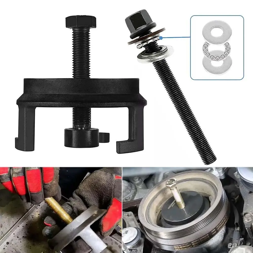 25264-Style Harmonic Balancer Puller and 551141-Style Installer Tool Set Compatible with Select GM LS Engines, Heavy-Duty Steel Crank Pulley Removal Installation Kit