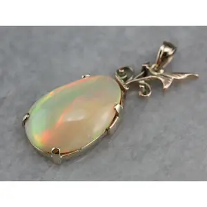 Upcycled Opal and Gold Pendant