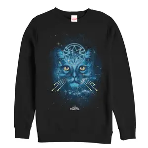 Men's Marvel Captain Marvel Starry Goose Cat Sweatshirt