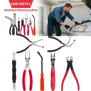 7-piece automotive electrical tool set, including disconnecting pliers, hose clamp, connector separator and wiring terminal removal tools, suitable for automotive use