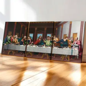 3-Pack Wood Frame Canvas Posters, 'last Supper' Vintage Art, Modern Living Room Decor, Waterproof, Suitable for Bedroom, Office, Hallway