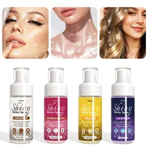 Hair And Body Glitter, Body Glitters, Hair And Body Glitter Spray, 4 Scents: Lavender, Coconut, Sandalwood, Orange, 24hr Lasting Fragrance, Body & Hair Perfume Spray, Safe & Moisturizing, Use On Skin Or Clothes. Pick Your Vibe, Sparkle All Day!