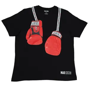 Mad King Night Fight T-Shirt - Fitted Short Sleeve Crew Neck Summer Medium Length 100% Premium Pima Cotton