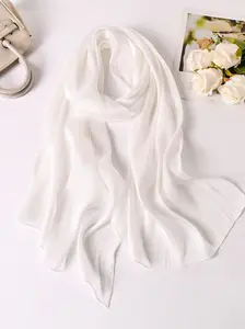 Women's Solid Color Scarf, Fashionable Soft Comfortable Shawl for Daily Wear, Casual Versatile Scarf for Women & Girls, Head Scarf