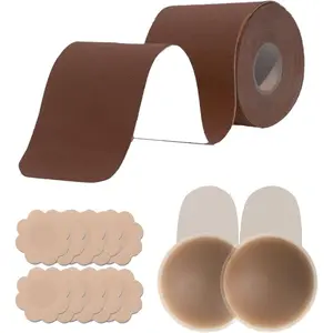 Breast Lift Tape for Large Breasts,2 Pcs Silicone Breast Reusable Adhesive Bra, Bob Tape for A-G Cup