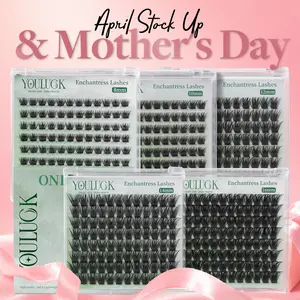 YOULUCK Single Length Enchantress Lashes Clusters Waterproof Long-Lasting Individual Eyelash Extensions Ultra-Thin Band Bond & Sea Remover Makeup for Girls Beginner Friendly