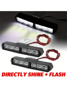 2pcs 6LED Motorcycle Headlight SpotLights Auxiliary High Brightness Lamp Electric Vehicle Scooters Autocycle Modified Bulbs DC12V