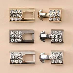 2pcs Rhinestone Shoe Buckles, Fashion Versatile Plastic Buckles Suitable for Elastic Shoelaces