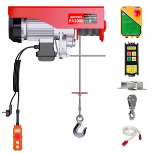 110V Electric Hoist, Max Capacity 2200LBS Wireless/Wired Control, Portable Overhead Lifting Crane for Garage & Workshop
