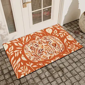 1Pc Abstract Pumpkin Diatom Mud Anti Slip And Water Absorbing Entrance Door Mat Indoor And Outdoor Door Mat Kitchen Dining Room Bathroom Decor Holiday Home Decor