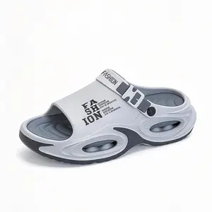 Men's Summer Slippers Outdoor Teenagers Thick Sole Height Increasing Driving Dual Use Closed Toe Cool Hollow Shoes