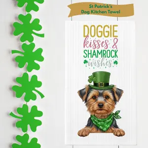 St Patricks Day Dog Kitchen Towel
