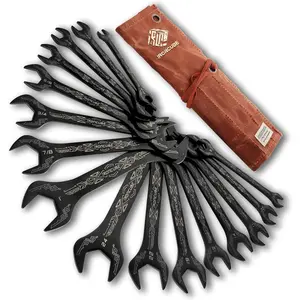 Super Thin Wrench Set For Bike: 16-Piece SAE & Metric - Stainless Steel - Rust Resistant - For Tight Spaces.