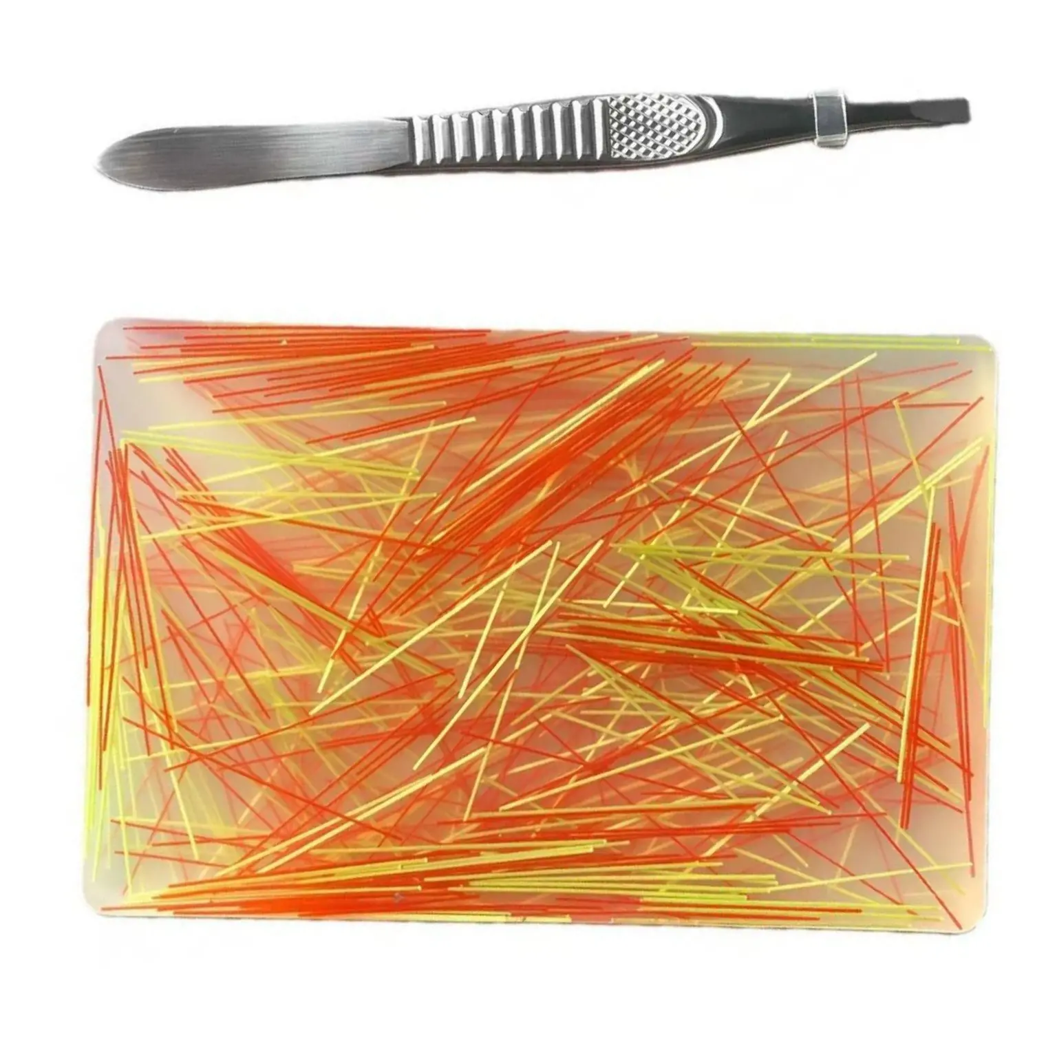 1pcs Stress Relief Sensory Toy with Tweezers, Stress Relief Gadgets, Anxiety Relief for Adults, Skin Scratching Habit, Adhd, Silicone Pickle Padtoy, Sensory Stress Reliever