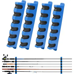 Horizontal Fishing Rod/Pole Holders for Garage, Fishing Rod Holder- EVA,Wall Mounted Fishing Rod/Pole Rack,Holds Up to 12 Rods or Combos,Fits  Rods of Diameter 3-19mm